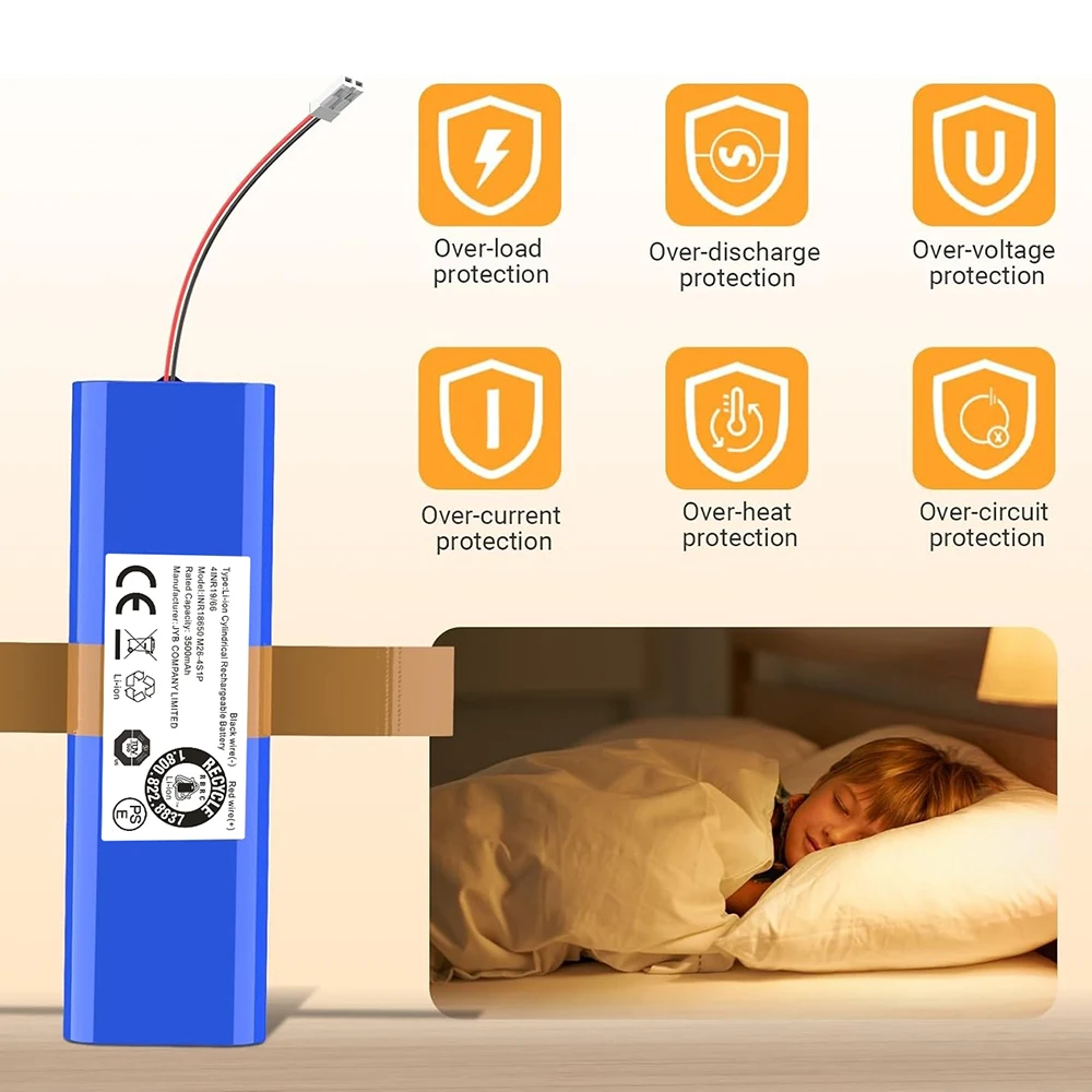 

14.4V 3500mAh Li-ion Replacement Battery for Deebot DF45/V3s Pro Sweeping Robot, Compatible with V5s Pro/V50/V8s/X750/PUCRC90