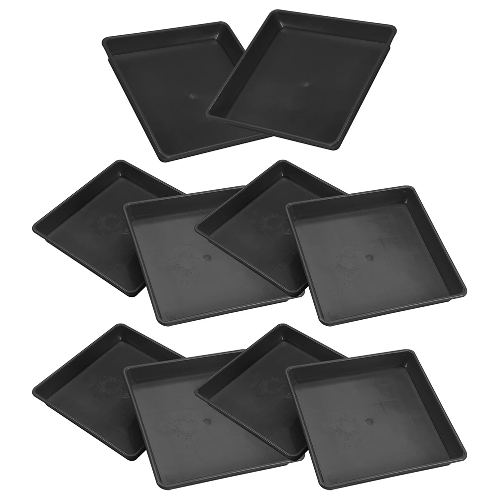 

Flower Pot Tray Plant Saucer Durable Plastic Catch Water Garden Use Long Life Practical Square Shape Anti Wear