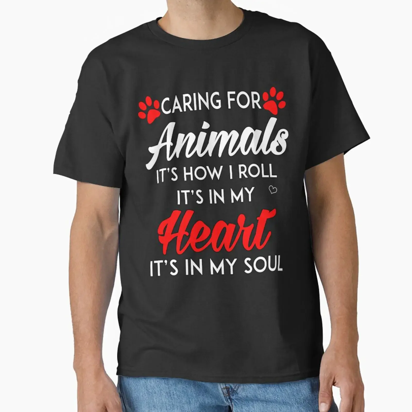 Animal Rescue Caring For Animals It's How I Roll Classic T Shirt vintage Washed homme Breathable streetwear designer clothes