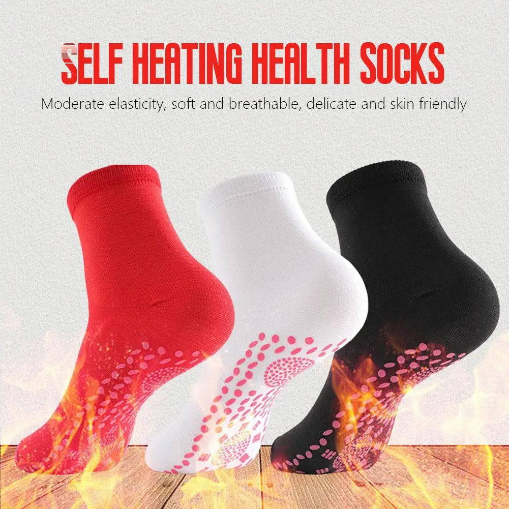 Chaussettes auto-chauffantes pour l'hiver, chaussettes mi-longues pour pieds chauds, chaussettes de santé Tomaline, chaussettes de massage à semelle épaissie, chaussettes de degré froid