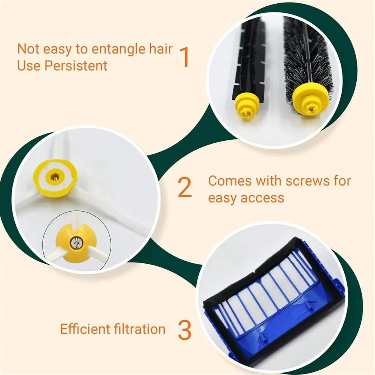 Repuestos A51U para IRobot Roomba 692 694 676 675 695 677 671 655 645 690 680 660 650 620 614, Cepillos y Filtros para Aspiradora
