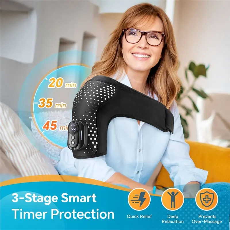 무선 어깨 온열 패드 열 압박 어깨 마사지기 어깨용 온열 패드