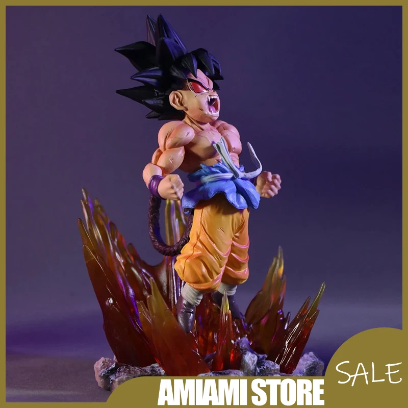 

18.5cm Dragon Ball Z Rage Goku Figure Super Saiyan 4 SHK Black Hair Version Anime Statue Collectible PVC Model Ornament Gift Toy