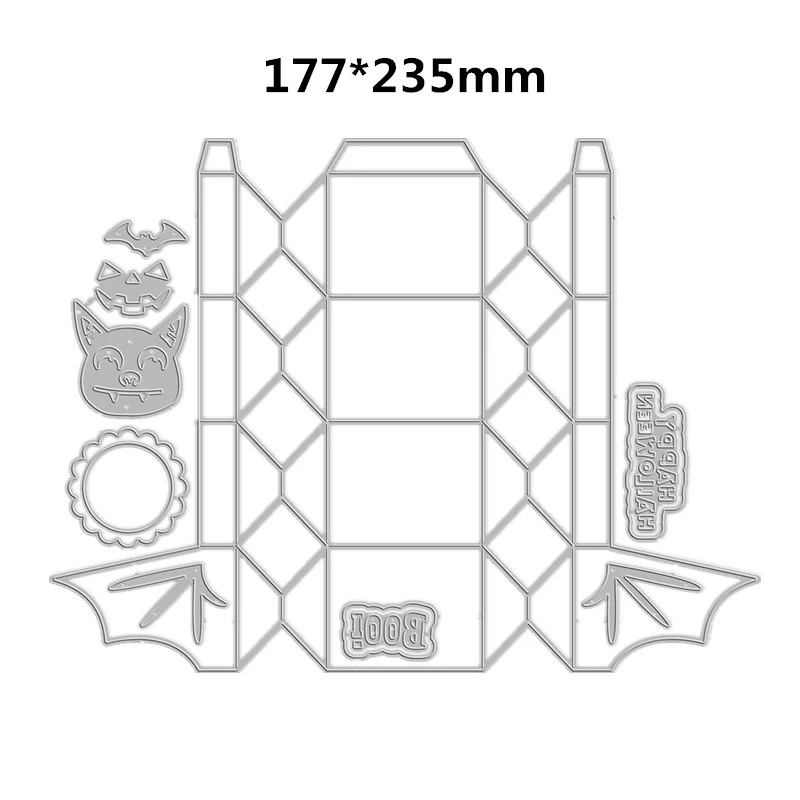 DIY The Bat Wing Mini Cracker Die Set Halloween Metal Cutting Dies Scrapbooking Embossing Frame Card Craft Christmas Crafts