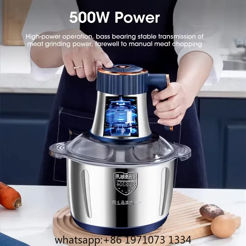 5L Large Capacity Electric Meat Grinder Food Crusher Vegetable Chopper Multifunctional Kitchen Blender Processor