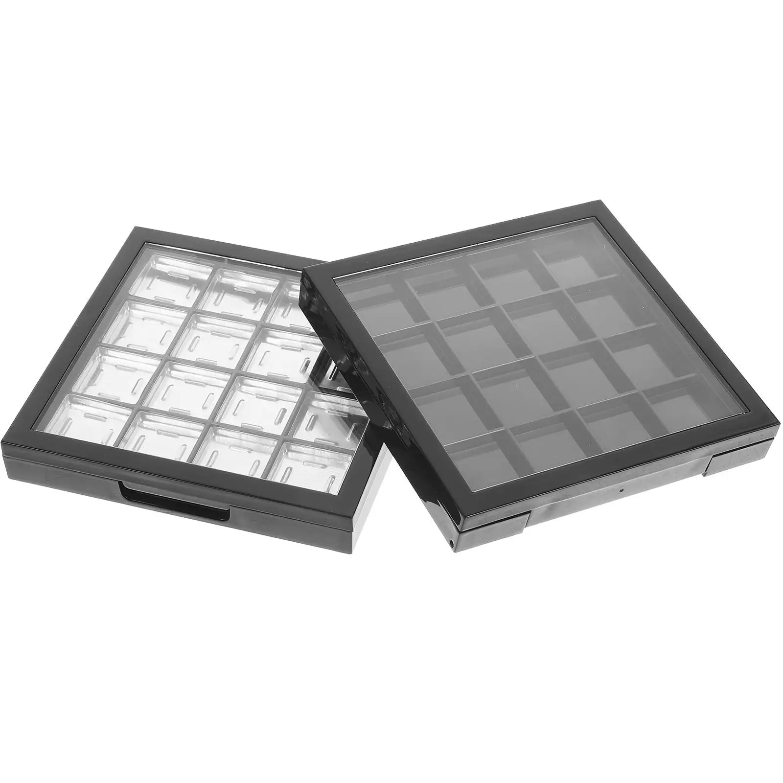 

2Pcs Eyeshadow Box 16Empty Case with Aluminum Pan DIY Lipstick Holder Blush Palette Storage Container for Shadow