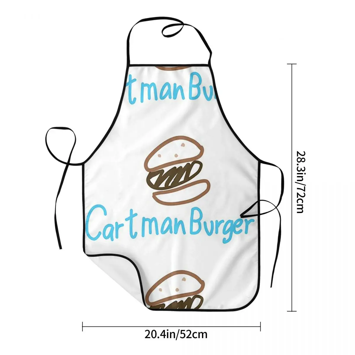 Cartman Burger Apron Chef Cooking Baking Tablier Sleeveless Bib Kitchen Cleaning Pinafore for Women Men Gardening