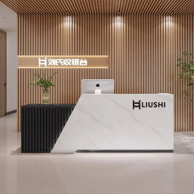 

Modern Page Store Counter Reception Table Simple Modern Beauty Reception Desks Salon Haircut Company Bureau Trendy Furniture