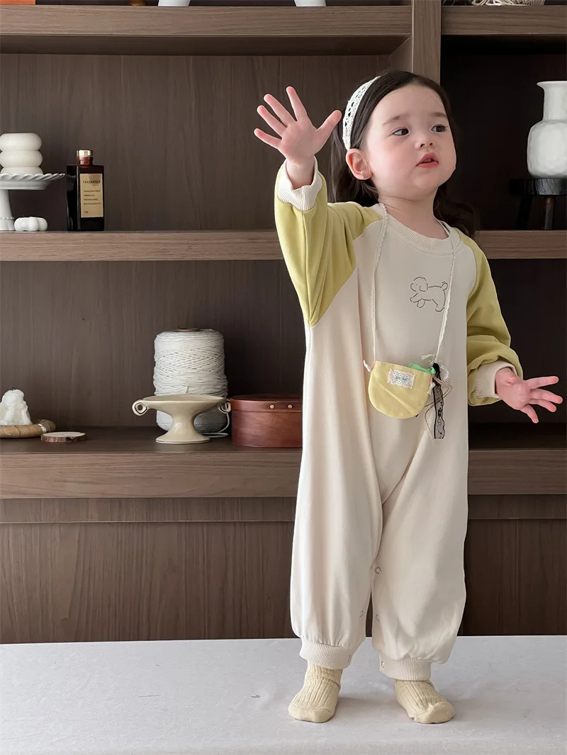2026 Spring New Baby Long Sleeve Striped Romper Cotton Infant Boy Girl Loose Casual Jumpsuit Toddler Clothes 0-24M