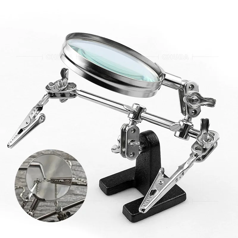 

Welding Auxiliary Clip Magnifier Electric Circuit Board Repair Welding Iron Bracket Adjustable Desktop Loupe