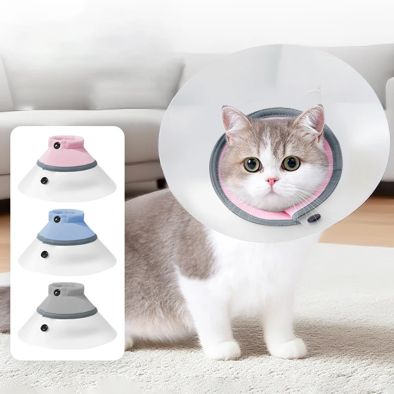 

Adjustable Elizabeth Cat Collar Lightweight Anti-Bite Lick Transparent Health Training Pet Protective Collar for Cat Jouet Chats