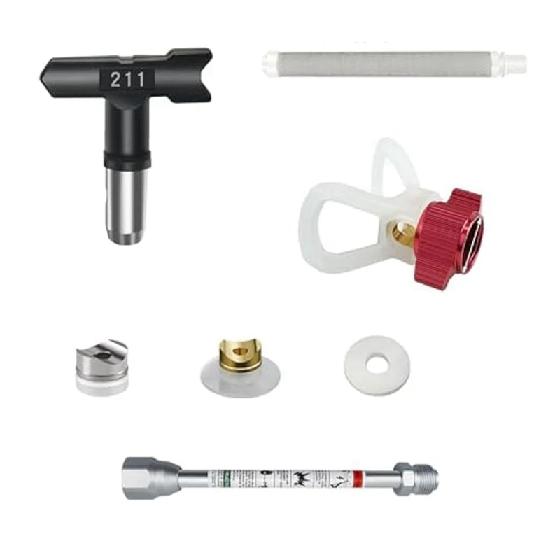 Punte per vernice per spruzzatore Airless ugelli per punta dello spruzzatore reversibili asta di prolunga Airless con protezioni per ugelli e filtri per spruzzatore