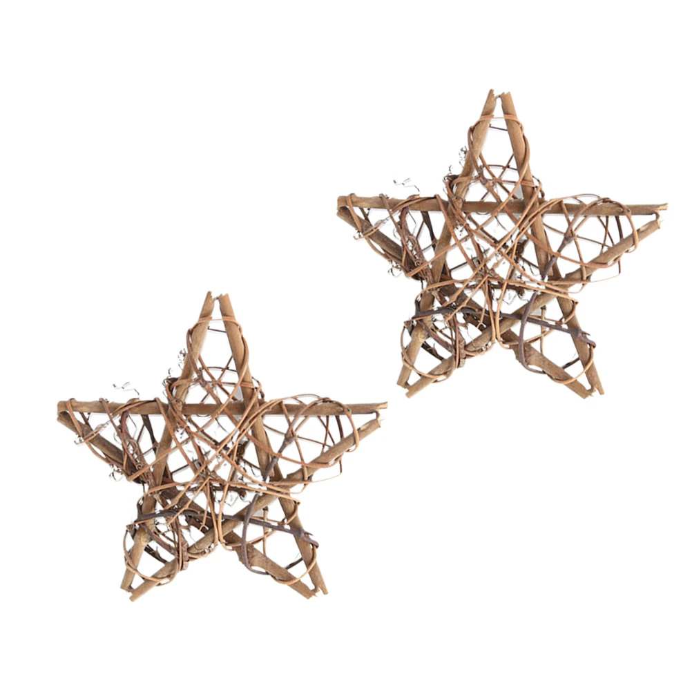 

2pcs Ornament Christmas Decorations Rattan Wreath Home Party Supplies Hanging Pendant Hanging Pendant Eco Friendly
