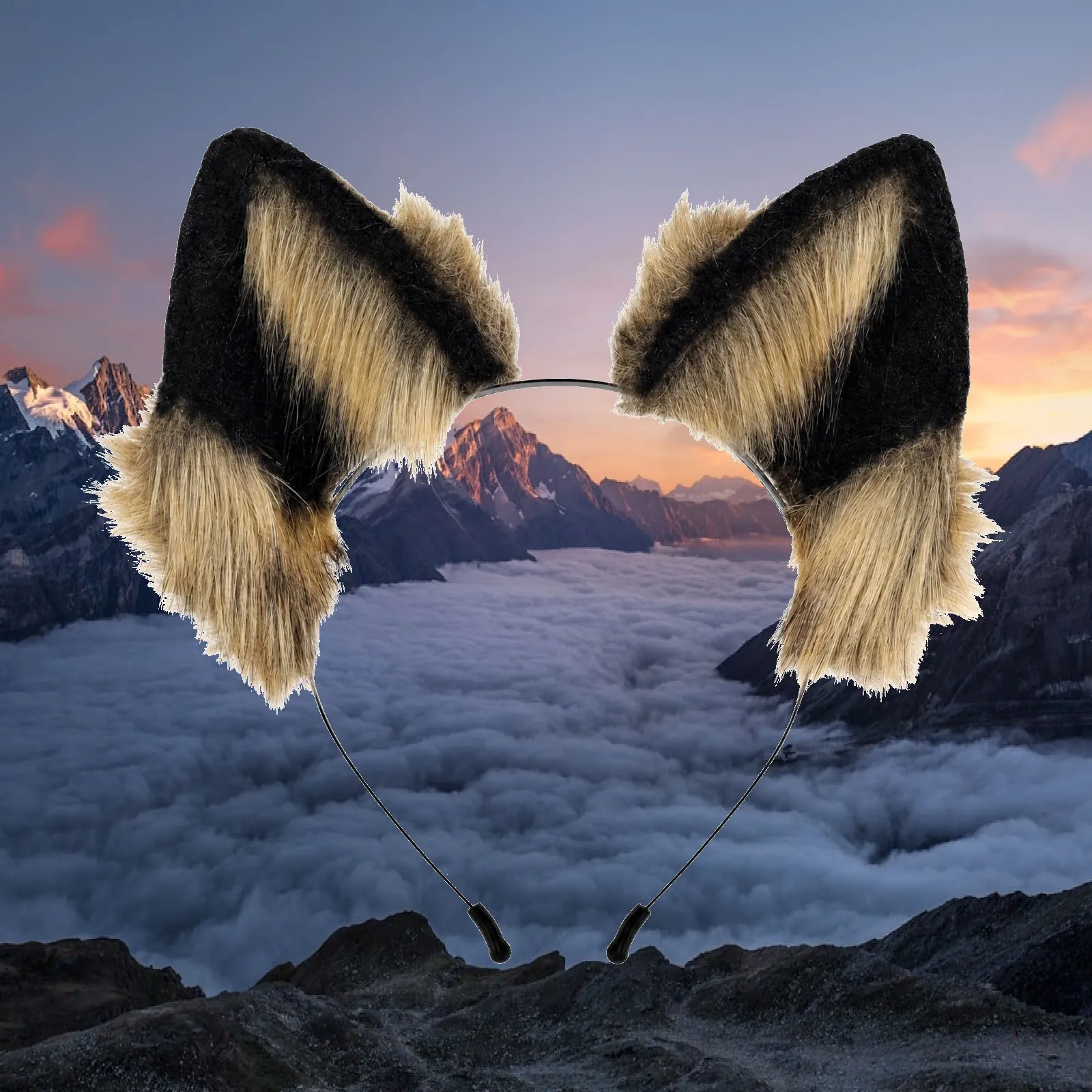 Faux-Fleece Ear Headband Soft Animal Ear Headband Costume Accessory Eye-Catching Hair Hoop Cute for Cosplay, Themed Events