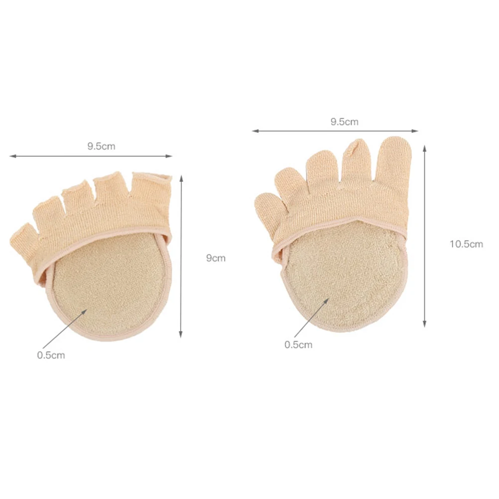 

Heels Boat Socks Women Forefoot Pads Half Socks Five Toe Fingerless Mouth Sweat Absorption Breathable Anti