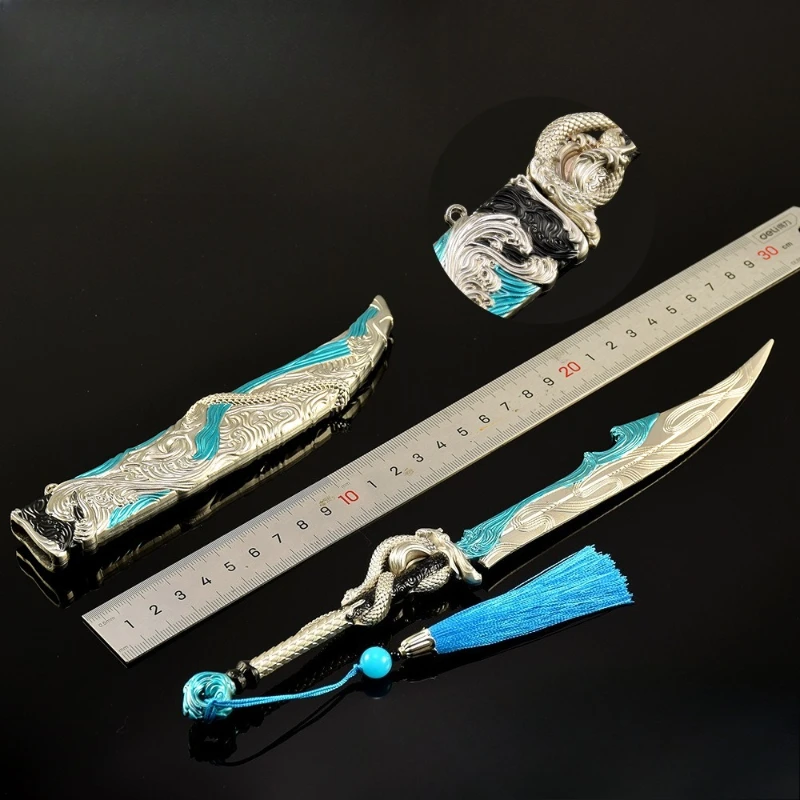 28 سنتيمتر/11.02in Naraka: Bladepoint لعبة الأجهزة الطرفية تحلق موجة سكين مع غمد نماذج الأسلحة اللعب السيوف الحرف المعدنية الأولاد الهدايا #4