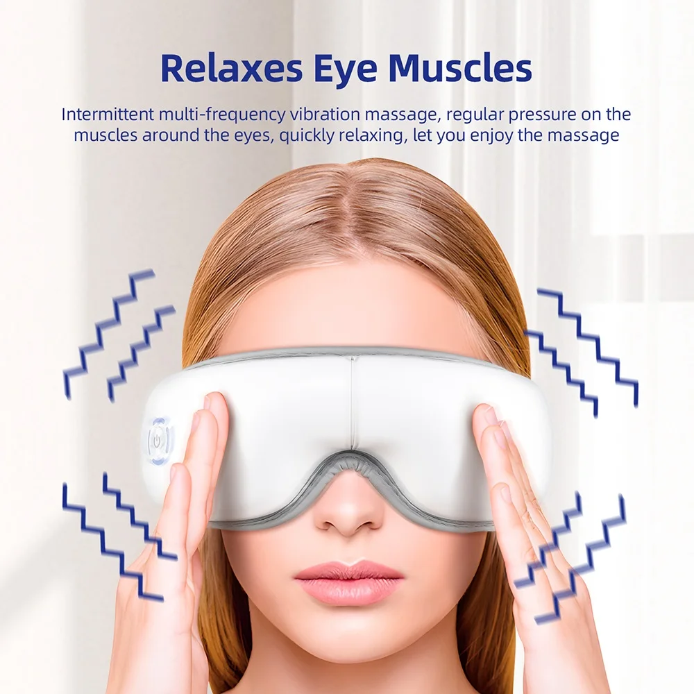 Multi Frequency Vibration Eye Massager 3D Airbag Kneading Eye Beauty Device for Dark Circles Dry Eye