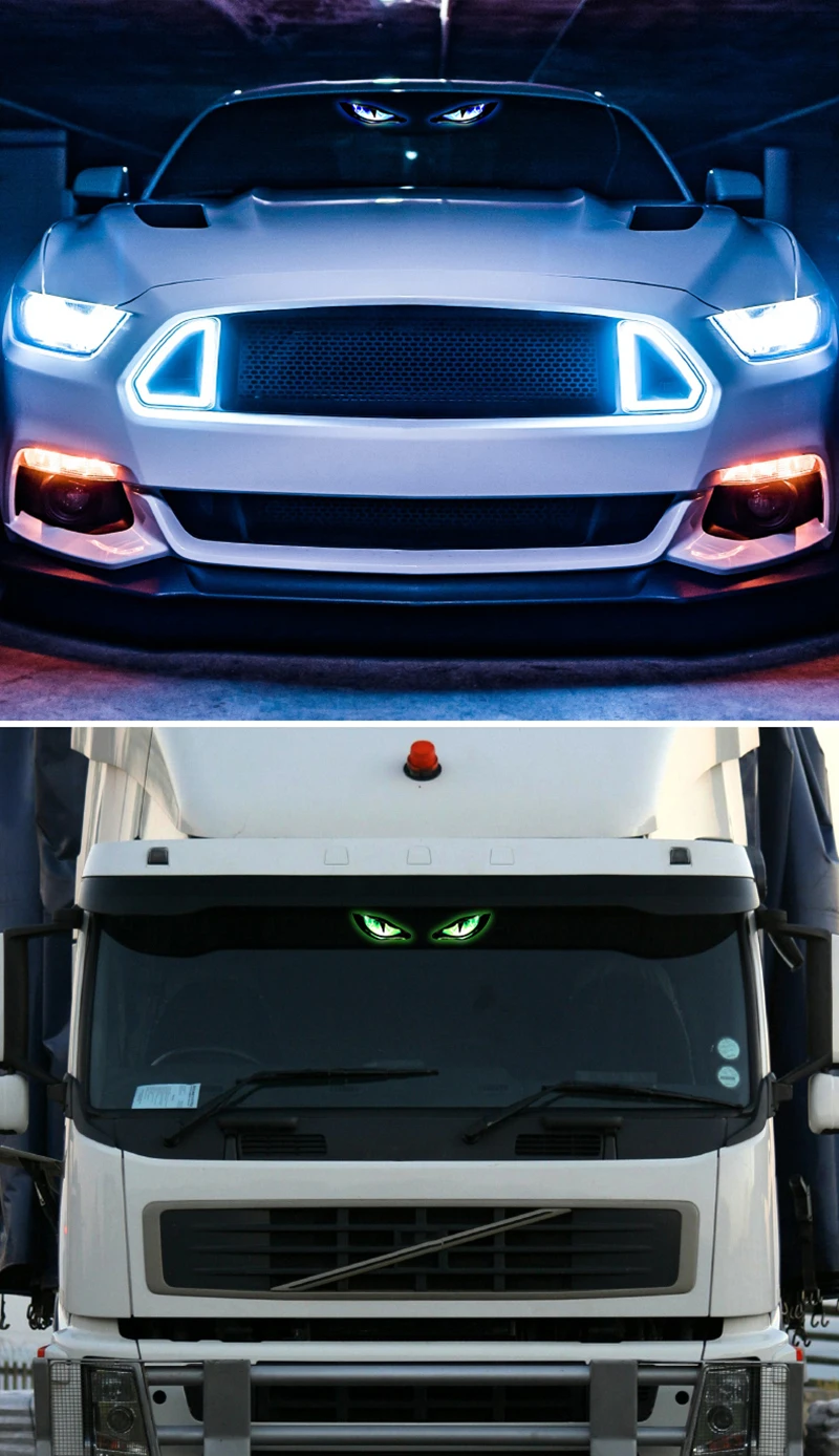 Solarbetriebene Auto-Dämonenaugenleuchte Coole Blinkende Warnleuchte Dynamische Sicherheits-Fahrzeugsignalleuchten Universal – Detail 13