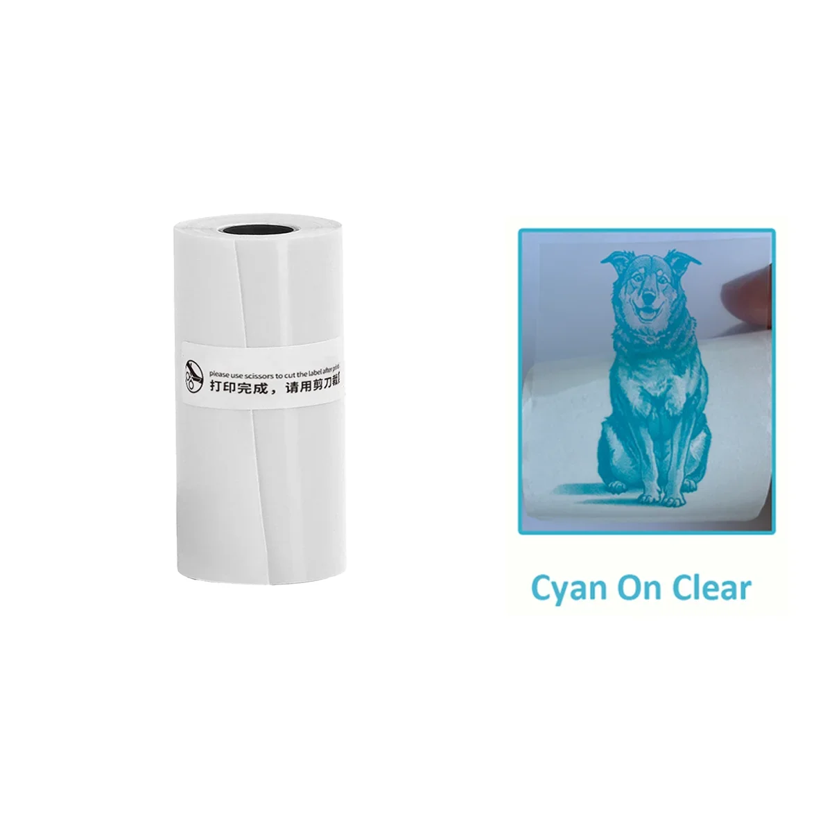 Thermal Paper Portable printer Transparent Sticker Cyan On Clear For Memoking M02/T02 Mini Printer for Journal Photo Text Notes