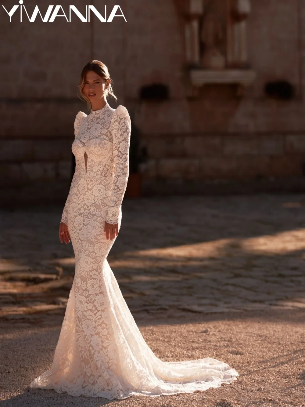 

Dreamy Floral Lace Mermaid Long Wedding Dress Detachable Sleeve Beaded Bridal Gown 2026 Customized Elegant Dresses For Bride