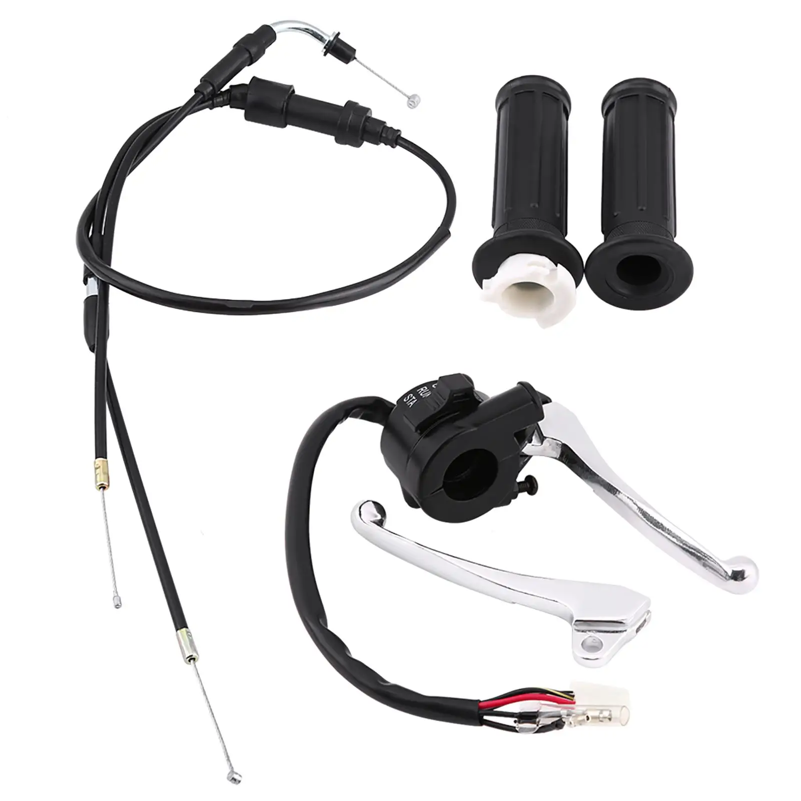 for pw50 Brake Lever, Hand Grip & Throttle Cable Kit - Complete Replacement Set