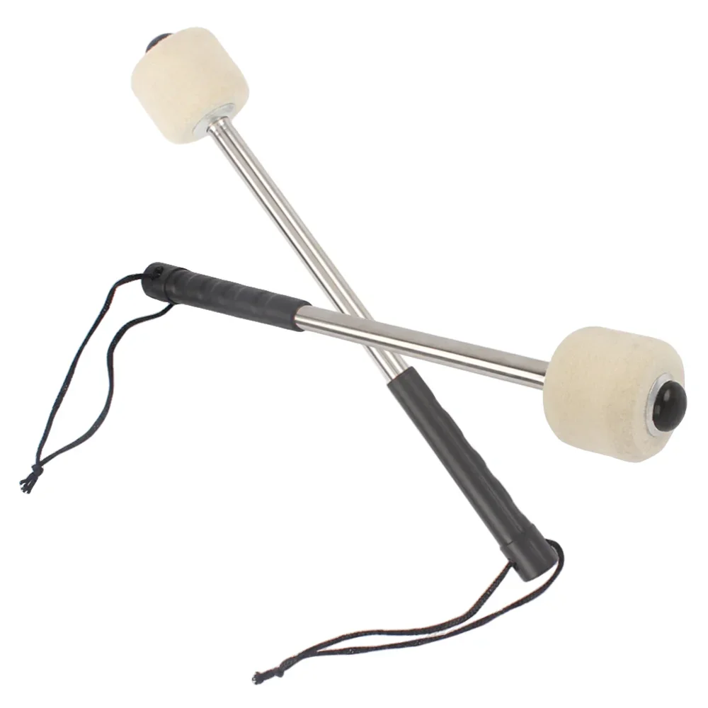 Bass Drum Mallet Professional Marching Bass Felt Head Drumsticks with Hanging Rope Musical Instrument Accessories for Drummers