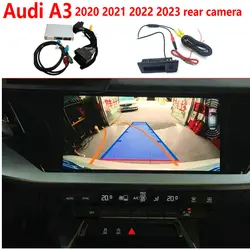 Telecamera posteriore per Audi A3 2021 2022 2023 Plug & Play Non è necessario essere codificato Linee guida inversa Backup Cam Interfaccia Supporto Vista frontale