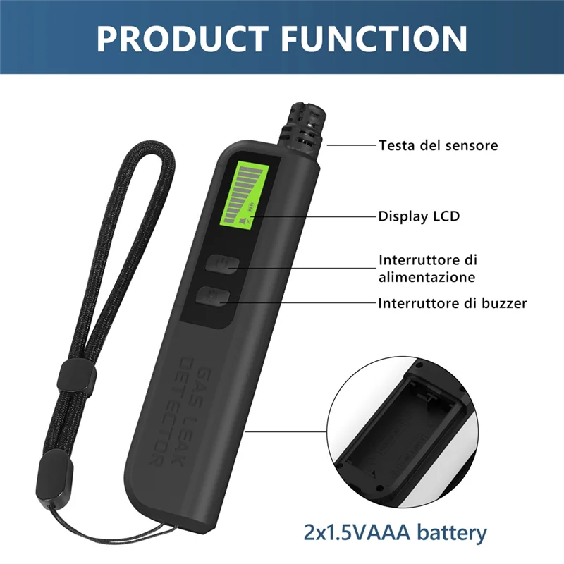 【A42U】Mini Detector de fugas de Gas portátil, Detector de Gas Natural, Detector de Gas Combustible con alarma Audible, prueba de rizador de Gas