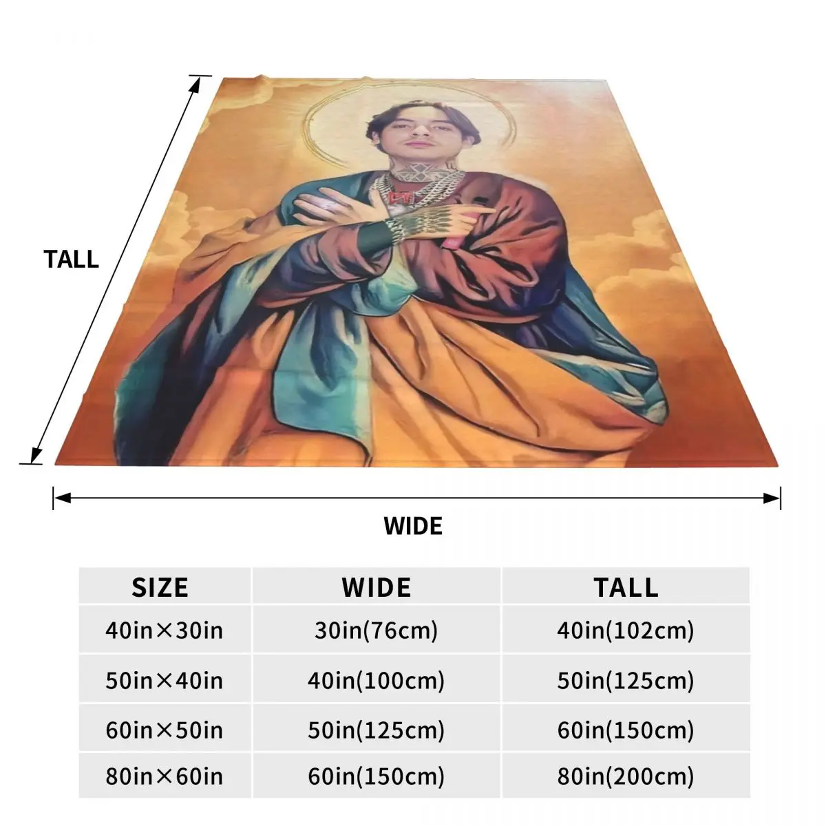 N-Natanael Canos Blanket Singer Funny Jesus Travel Office Flannel Throw Blanket Warm Soft Outdoor Custom Bedspread Gift