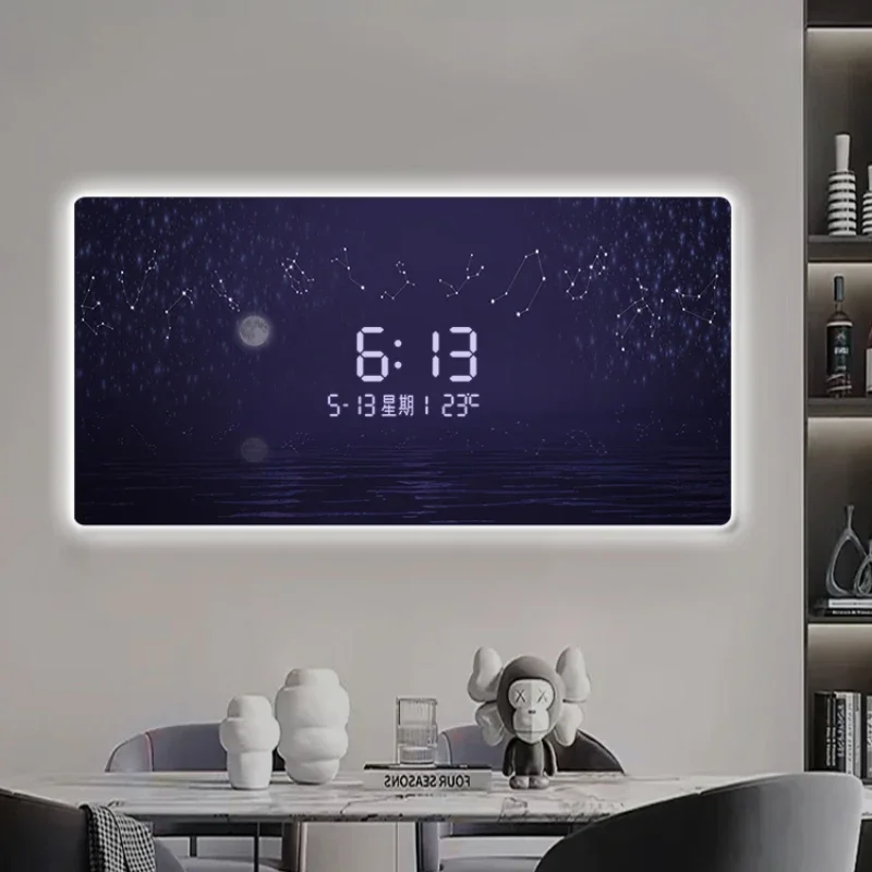 Nordic Aesthetic Wall Clock Bathroom Light House Luxury Wall Clock Bedroom Modern Orologio Da Parete Living Room Decoration
