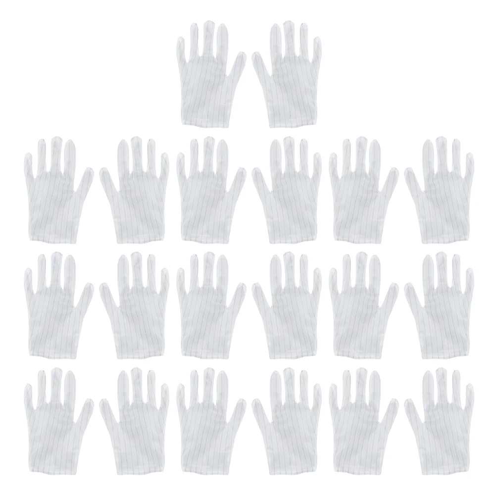 10 أزواج من قفازات الاستاتيكيه الداكرون الناعمة القابلة للتنفس بتصميم شريطي قفازات واقية لاستخدام عامل ورشة العمل