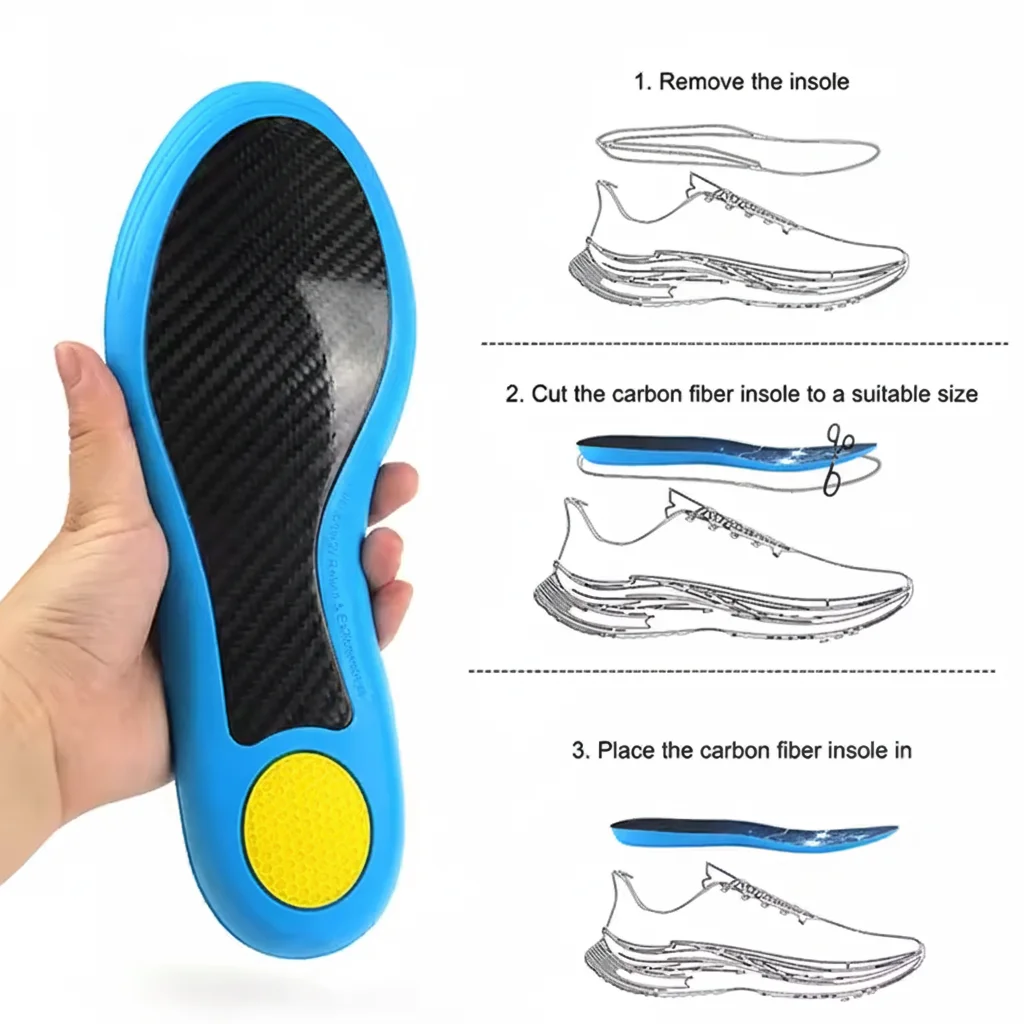 

Carbon Fiber Sports Insole Ultra Lightweight High-Strength Shock-Absorbing Elastic Running Insole for Men And Women