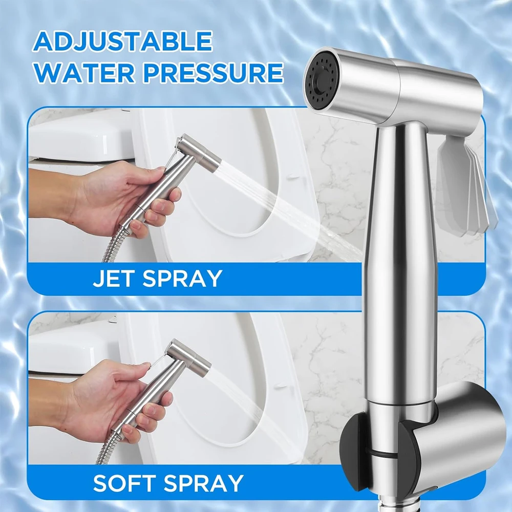 Stainless Steel Cleaning Kit High-strength Water Spray Nozzle Equipped with Hose Easy To Use Toilet Bidet Shower with Nozzle