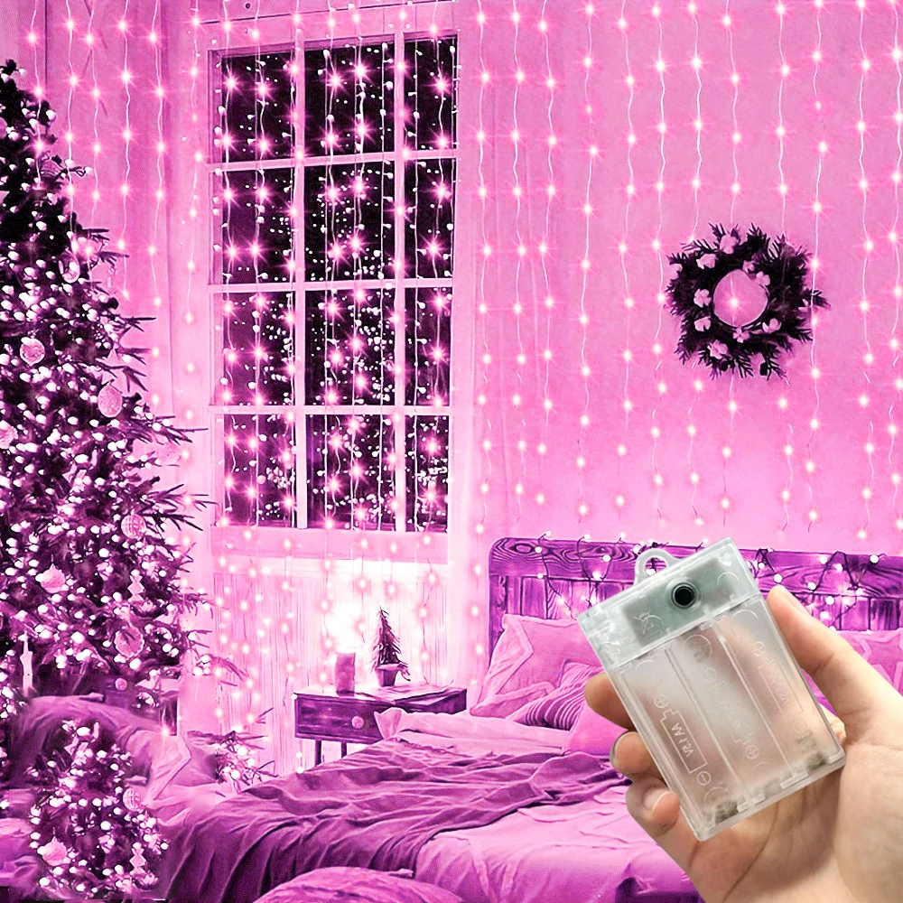 

LED Curtain String Light 2026 Ramadan Decoration for Home Fairy Battery Power Valentine's Day Eid Mubarak Wedding Outdoor Decor