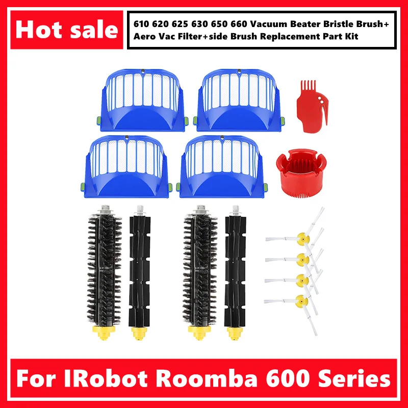 Для IRobot Roomba 600 серия 610 620 625 630 650 660 щетка с щетиной для вакуумного измельчения + фильтр Aero Vac + набор детали для телефона