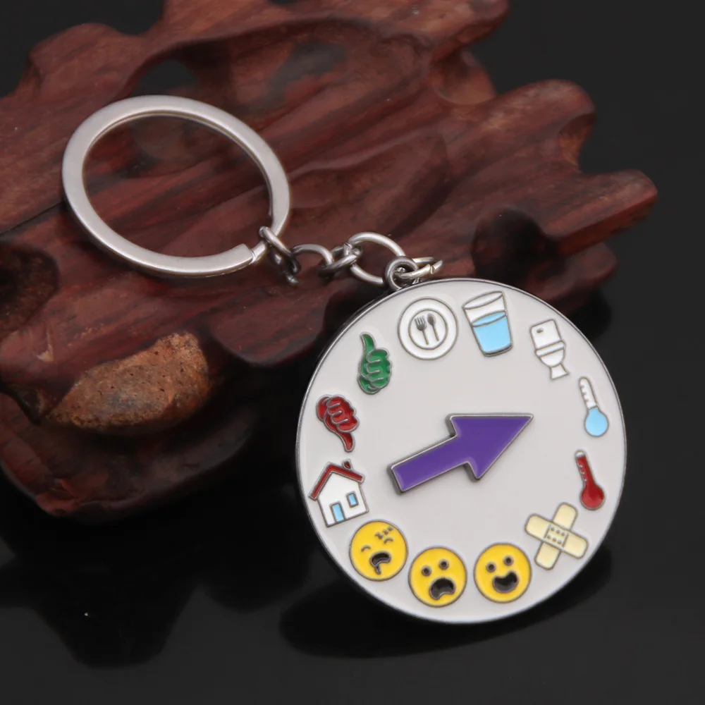 Nonverbal Communication Spinning Keychain Interactive Mood Expressing Creative Keyring For Introverts Gift