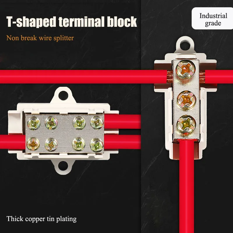 60-415A T-shaped Terminal Block Clamp Wire Splitter Non-break Cable Branch Plug High-power Cable Connector