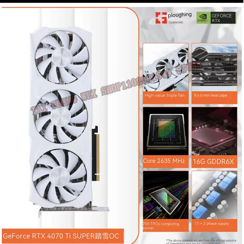 Gainward RTX 4070Ti SUPER Snow Treading OC Pure White Computer Game AI Gaming Graphics Card Brand New and Original