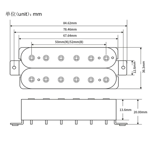 Imagen 2 del producto FLEOR 1 pieza de guitarra Alnico 2 pastilla Humbucker piezas de guitarra eléctrica