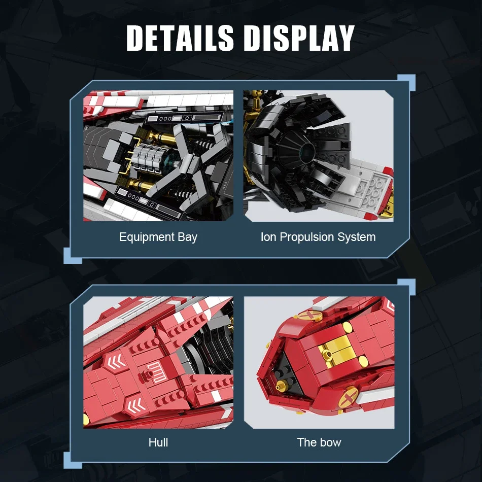 2107Pcs MOC Razorback Racing Pinnace Ship Building Blocks The Expanse Spaceship Model Assembly Bricks Toys for Kids Adults Gifts