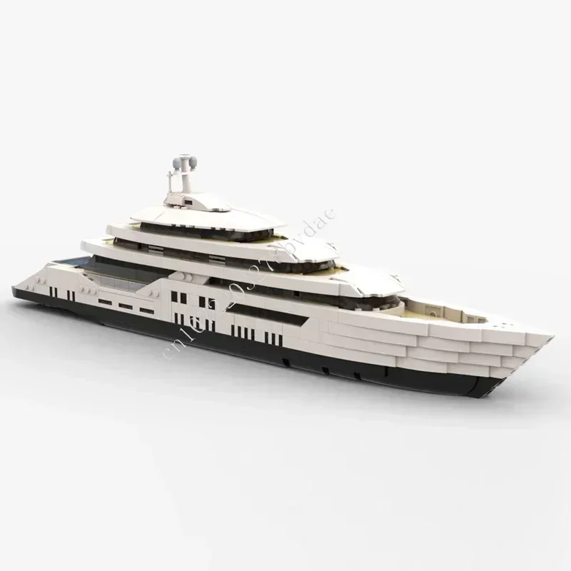 1651PCS MOC WIT Luxe Jacht Aangepaste Puzzel Oorlogsschip Model Technisch Onderwijs DIY Assemblage Creatieve Kinderpuzzel Speelgoed Kerstcadeau
