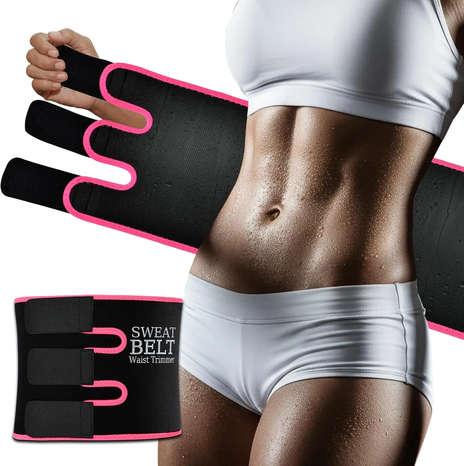 

Waist Trimmer for Men Women Sweat Belt Band Stomach Wrap Workout Lower Belly Fat
