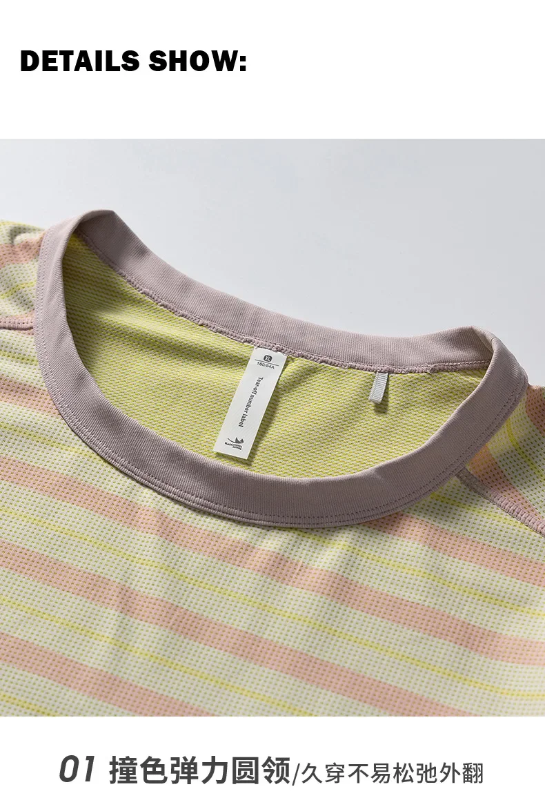 Unisex Gestreiftes Langarm-T-Shirt – UPF50+ Sonnenschutz & Schnelltrocknend mit Kontrastfarbener Reißverschlusstasche für Outdoor- & Freizeitkleidung – Detail 16