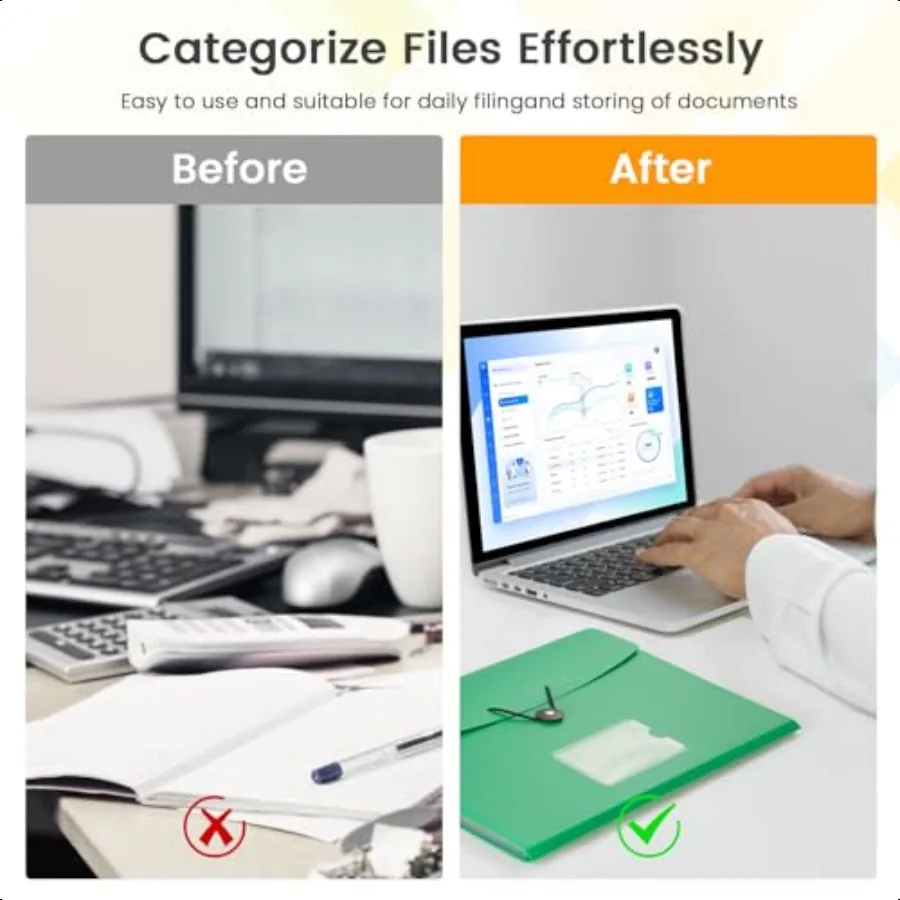 5 حزمة 7 جيوب توسيع مجلد ملفات الأكورديون منظم الملفات A4 حجم الرسالة ورقة وثيقة استلام حامل للمدرسة مكتب p