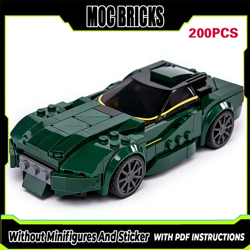 

Конструктор MOC: Модель гоночного автомобиля GT, темно-зеленый, модульный, технологичный, подарок на праздник, набор для сборки, детские игрушки