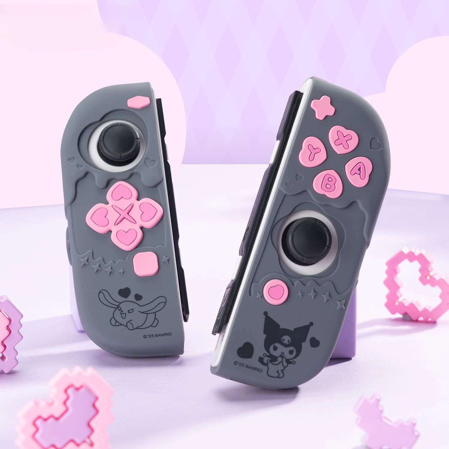 Kawaii Sanrio Cinnamoroll My Melody Kuromi Nintendo Switch Rocker Hat Ns Game Console Remote Sensing Silica Gel Protective Case