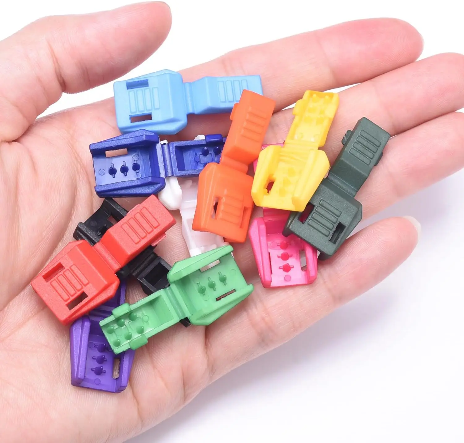 12pcs Colorful Zipper Pull Cord Ends For Paracord & Cord Tether Tip Cord Lock Plastic 12 Colors