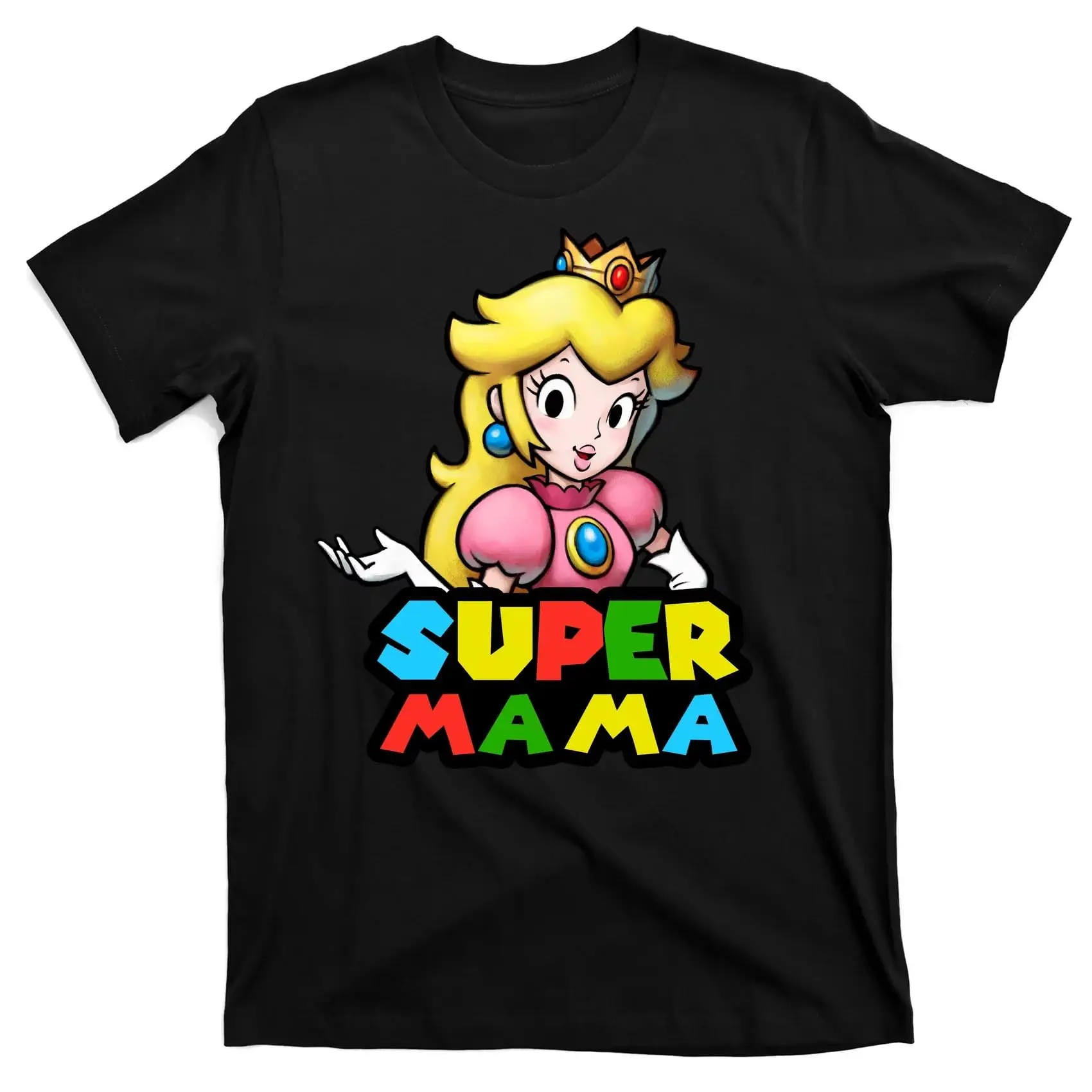 Super Mama Gamer Logo T-Shirt BlackUnisex T-shirts for Men Women Summer Tees Cotton Luxury brand vintage oversized