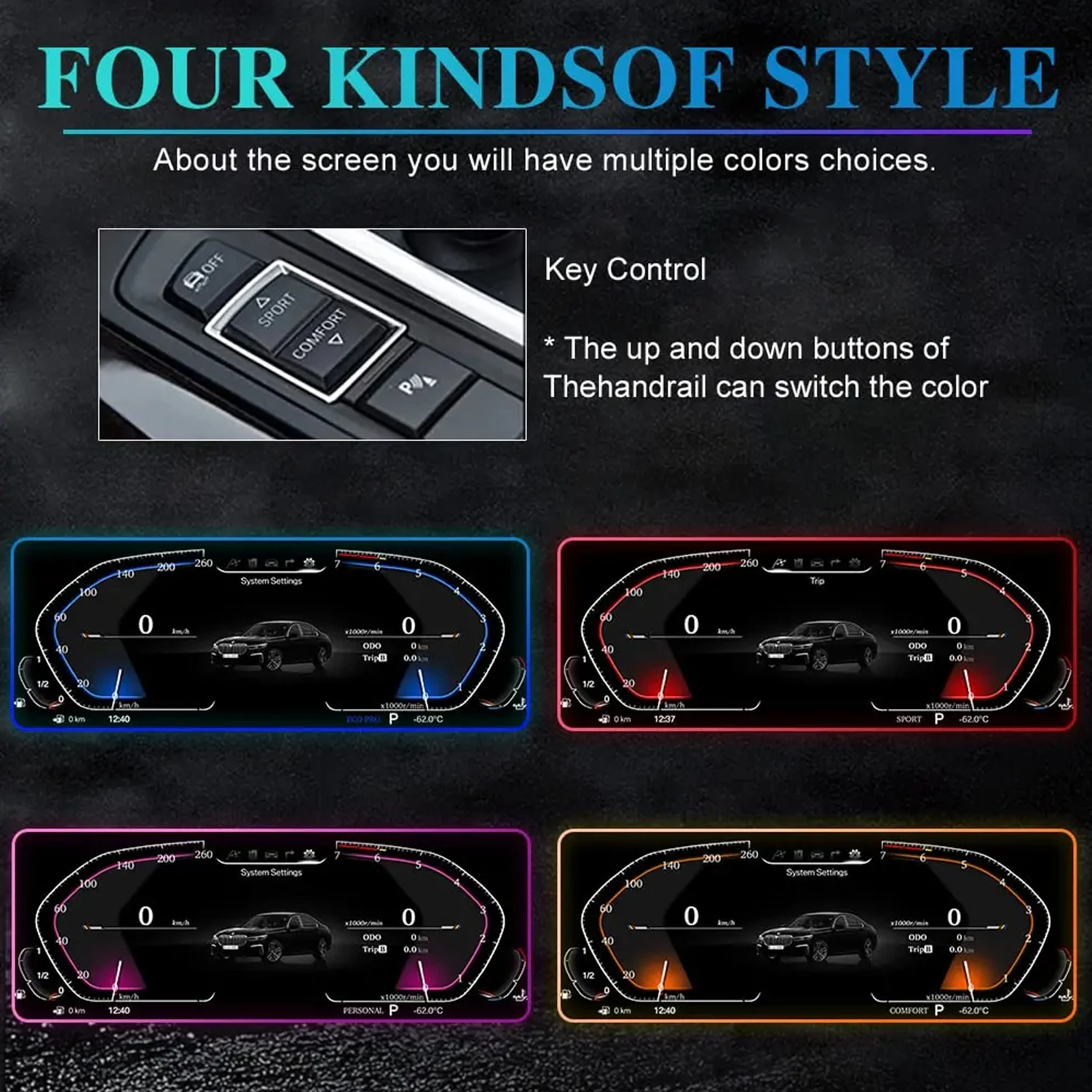 عرض مجموعة الأدوات الرقمية لسيارات BMW F30 F31 GT-F34 F32 F33 F36 عداد السرعة 12.3 بوصة HD screen1920*720/2S سريع التمهيد/التوصيل والتشغيل