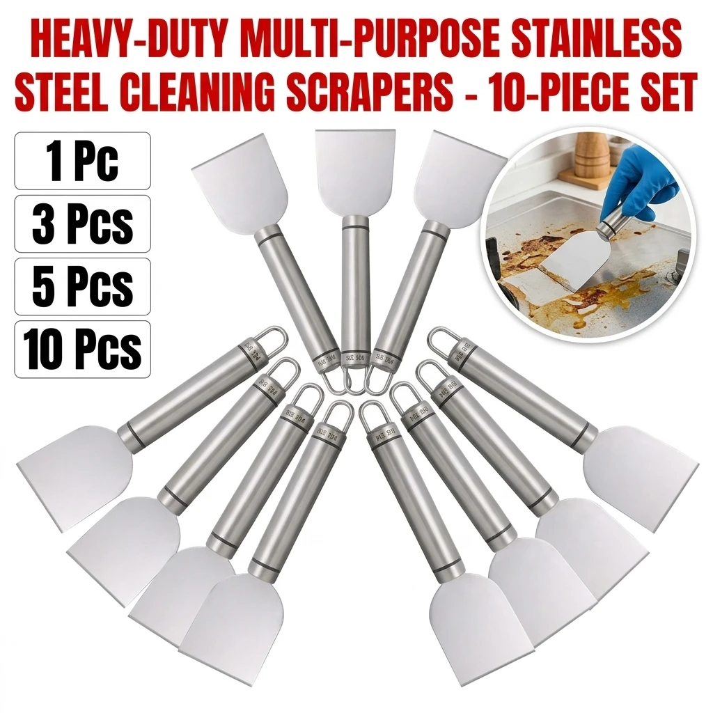 1/3/5/10Pcs Kitchen, bathroom and household use, multi-functional cleaning scraper, durable metal stainless steel glue remover